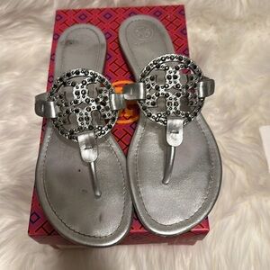 Tory Burch Miller Silver Embellished